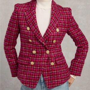 Women's Red Plaid Blazer